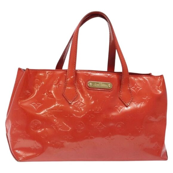 LOUIS VUITTON Vernis Wilshire PM Hand Bag Orenge Sunset - Picture 9 of 15